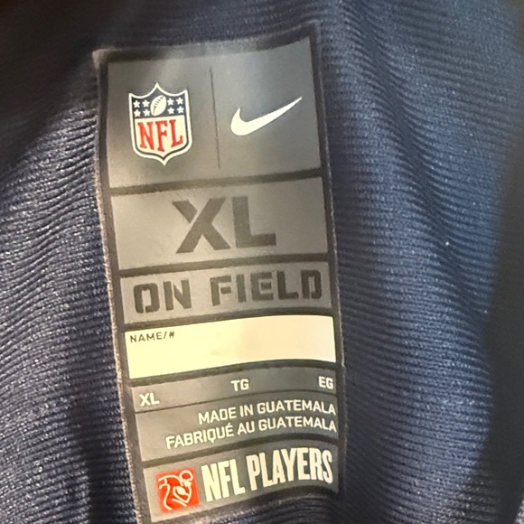 NFL Patriots Navy Jersey with Red and White Details - Picture 3 of 5